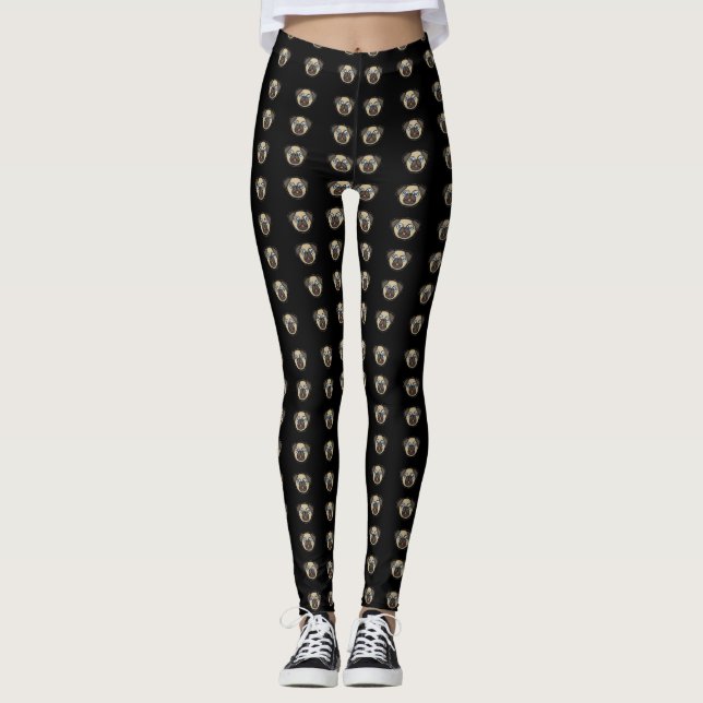 Black Pants with Pug Print (Front)
