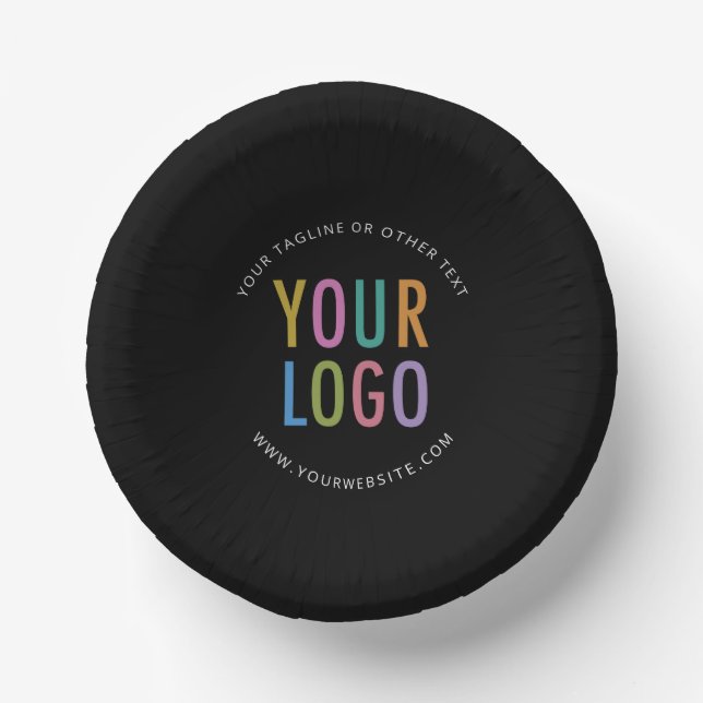 Black Paper Bowls Custom Logo Printed Disposable Plate (Front)