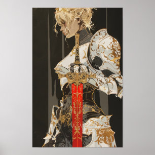 Black Paper Double Exposure White Red SW Abstract  Poster