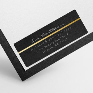 Black Paper Kraft White New Adress RSVP