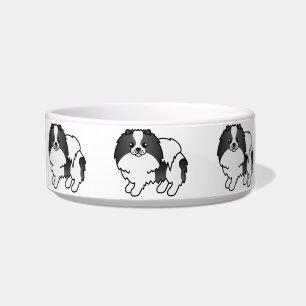 Black Parti-Colour Pomeranian Cute Cartoon Dogs Bowl