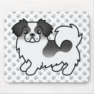 Black Parti-Colour Tibetan Spaniel Cute Cartoon Do Mouse Mat