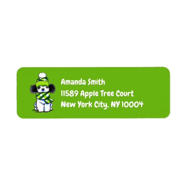 Black Parti Poodle Plaid Scarf Custom (Front)