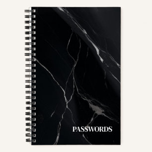 BLACK PASSWORDS TRACKER NOTEBOOK