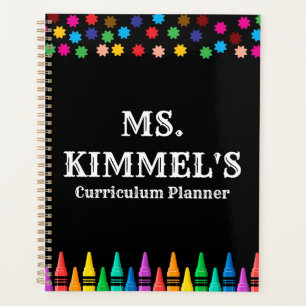 Black Pastels Crayons Curriculum Teacher Planner 