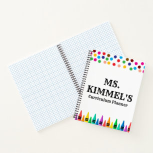 Black Pastels Crayons Curriculum Teacher Planner  Notebook