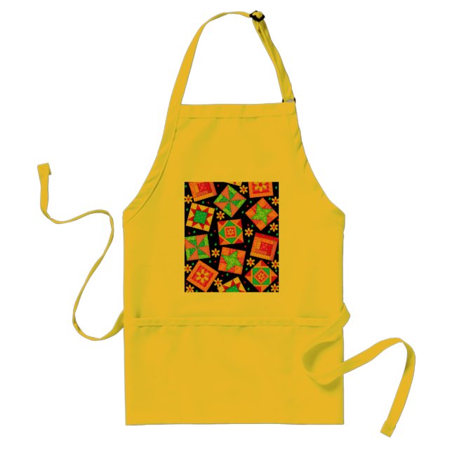 Black Patchwork Quilt Block Apron (Front)