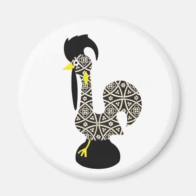 Black Pattern, Galo de Barcelos Magnet (Front)