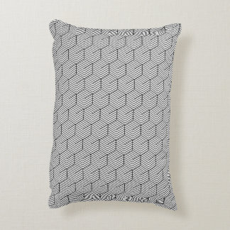 Black Pattern Line Cube Geometry Simple Decorative Cushion