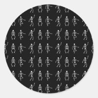 Black pattern Skeletons dead dance bones spooky