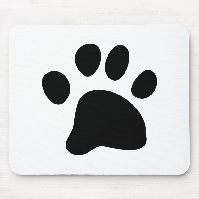 Black Paw Mouse Mat (Front)