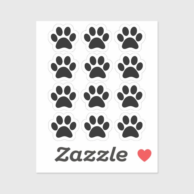 Black Paw Print Custom Shape Vinyl (Sheet)
