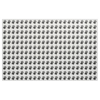 Black Paw Print Fabric