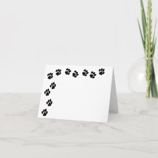 Black Paw Print Note Card