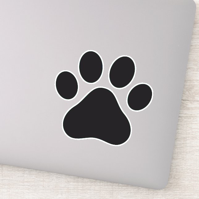 Black Paw Print Vinyl Sticker (Detail)