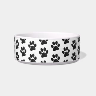 Black Paw Prints Bowl