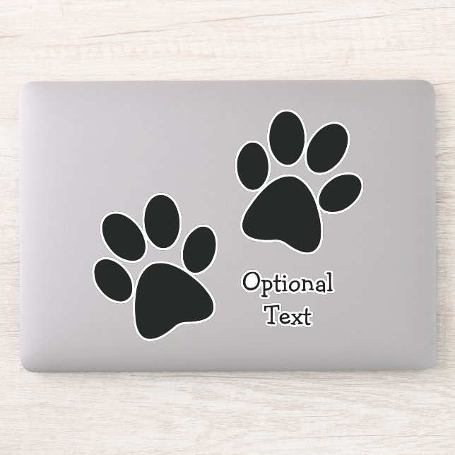 Black Paw Prints Design Contour Sticker (Computer)