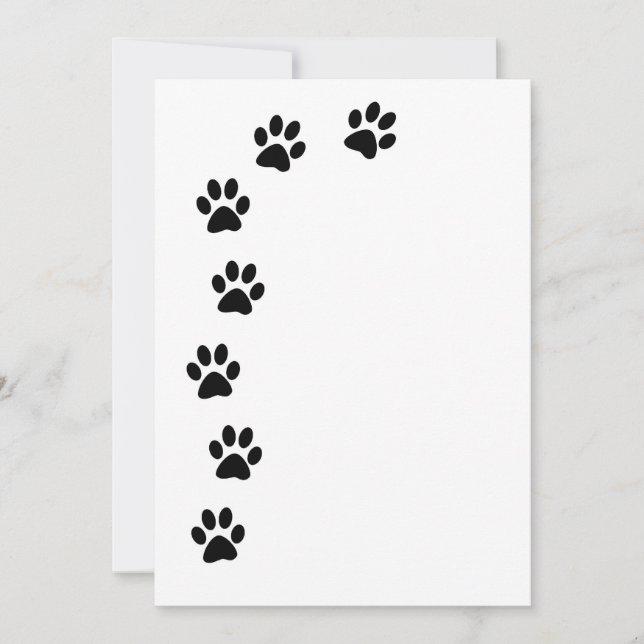 Black Paw Prints Invitation (Front)