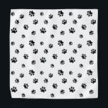 Black Paw Prints Pattern Bandana<br><div class="desc">Show how much you love animals with this cute black paw print patterned bandanna. Also looks awesome with other lighter backgrounds. Bet your pet will look adorable wearing it!</div>