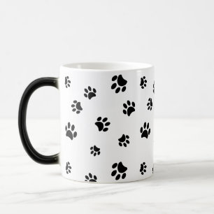 Black Paw Prints Pattern Magic Mug