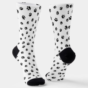 Black Paw Prints Pattern Socks