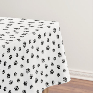 Black Paw Prints Pattern Tablecloth