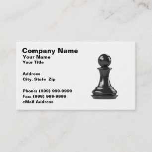 Black Pawn Chess Piece on White Background Business Card