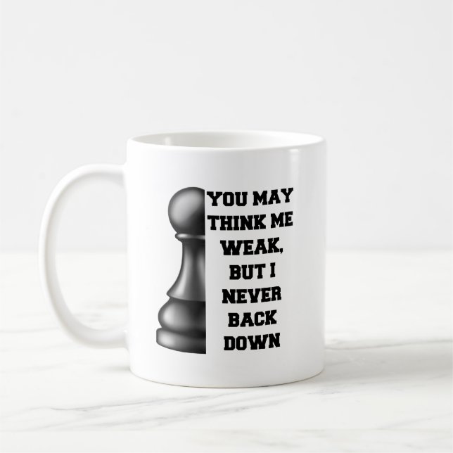Black Pawn Chess Strength Resilience Strategy Powe Coffee Mug (Left)