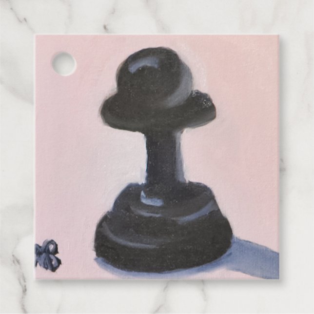 Black Pawn Favour Tags (Front)