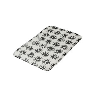 Black Paws, Dog Paws, Cat Paws, Outline Bath Mat