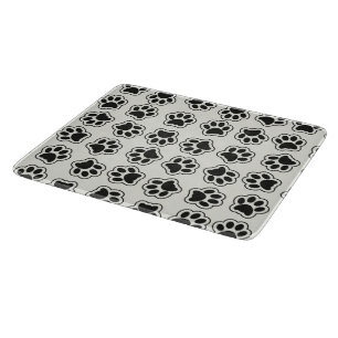 Black Paws, Dog Paws, Cat Paws, Outline Cutting Board