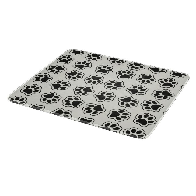 Black Paws, Dog Paws, Cat Paws, Outline Cutting Board (Corner)