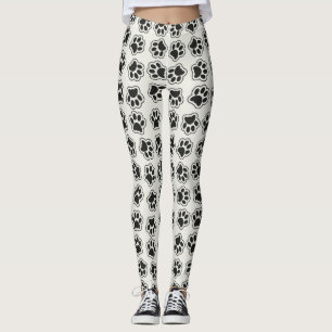 Black Paws, Dog Paws, Cat Paws, Outline Leggings