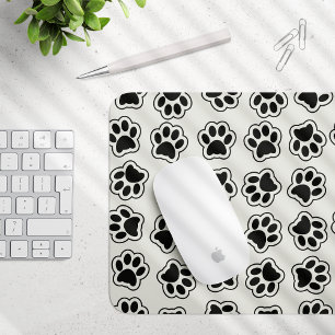 Black Paws, Dog Paws, Cat Paws, Outline Mouse Mat