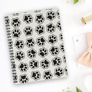 Black Paws, Dog Paws, Cat Paws, Outline Notebook