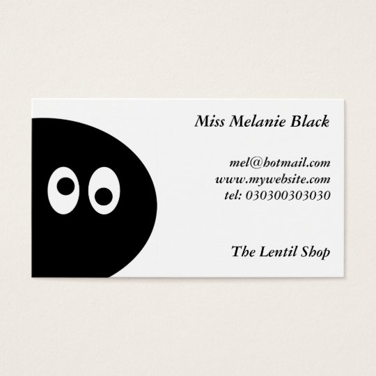Black Pea Man Business Card