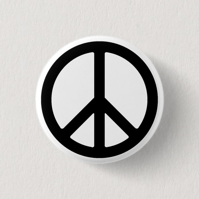 Black Peace Symbol Button (Front)
