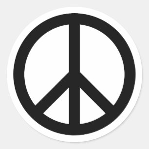 Black Peace Symbol Classic Round Sticker