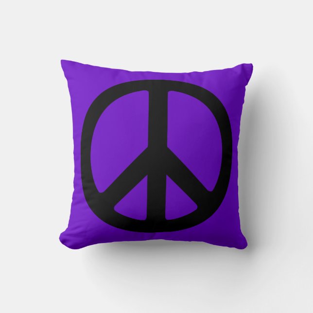 Black Peace Symbol Cushion (Front)