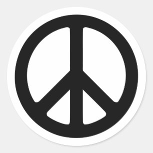 Black Peace Symbol Template Classic Round Sticker