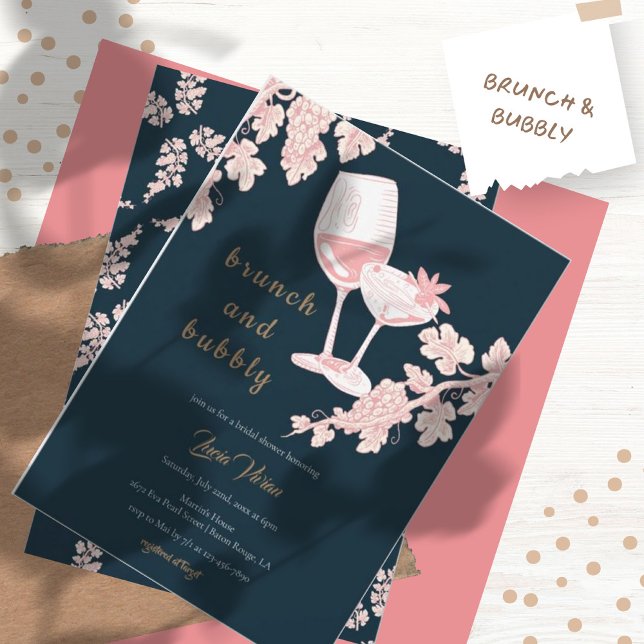 Black Pearl Colour Champagne Bridal Shower Invitation (Creator Uploaded)