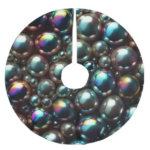 Black Pearls Brushed Polyester Tree Skirt