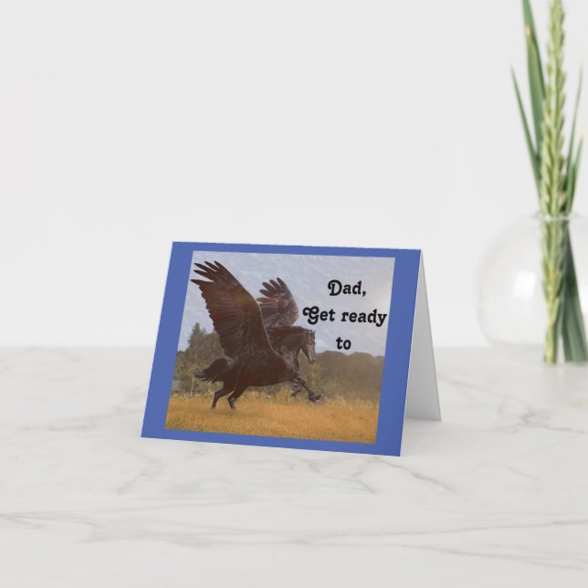 Black Pegasus Dad Birthday Card (Front)