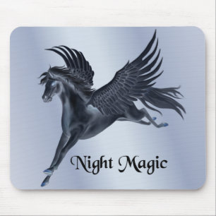 Black Pegasus Mouse Mat