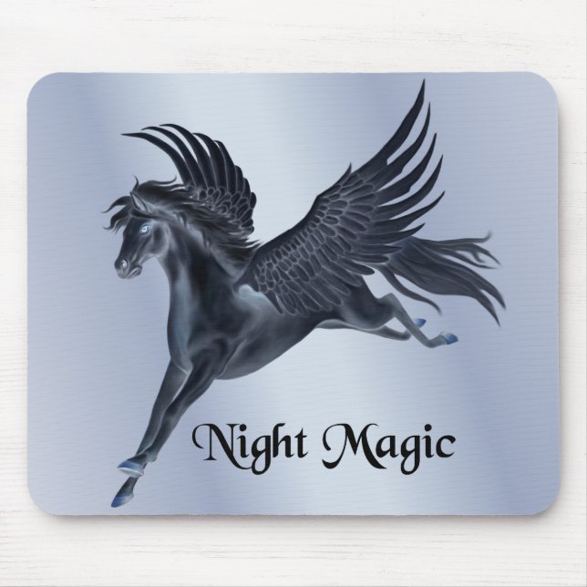 Black Pegasus Mouse Mat (Front)
