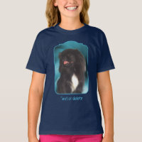 Black Pekingese Blue Swirls Dog Art 