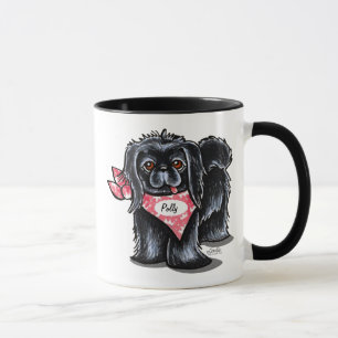 Black Pekingese Pet Name Personalised Pink Mug