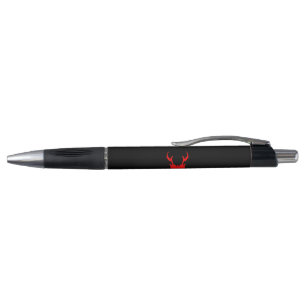 Black Pen with red and white logo