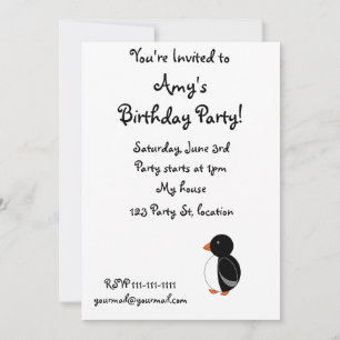 Black penguin invitation