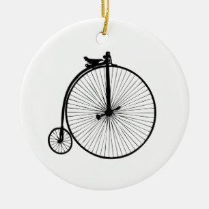 Black penny farthing vintage bike ceramic tree decoration